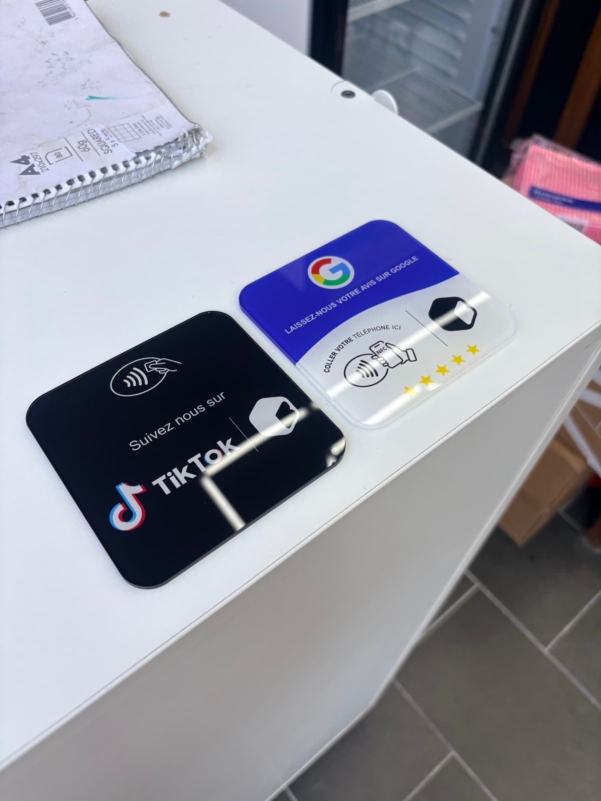 Les MyTap Be Back installées sur le comptoir du salon COME cut (94)